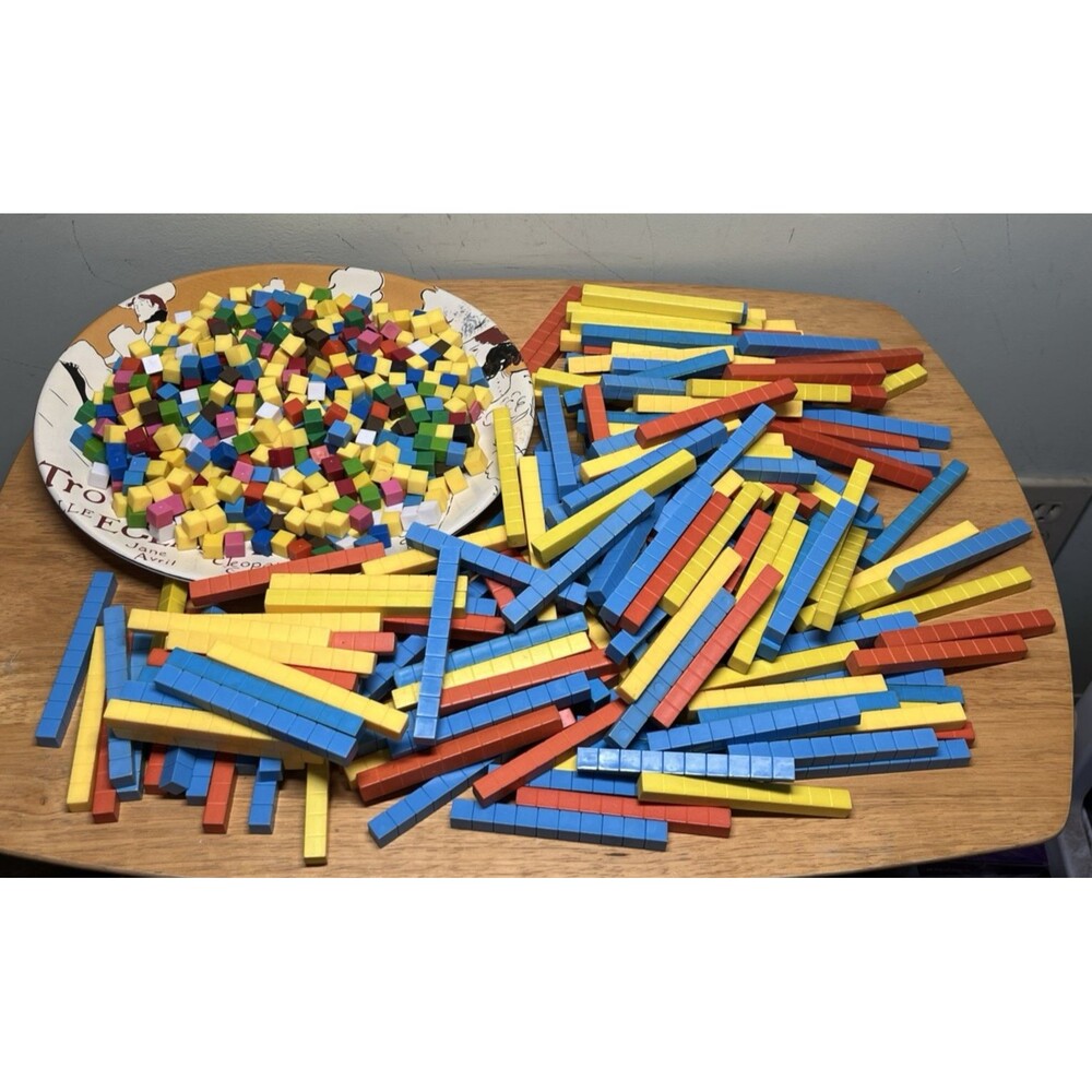Base Ten Blocks Multi-Color Plastic Homeschool Educational Math Lot - Over 800